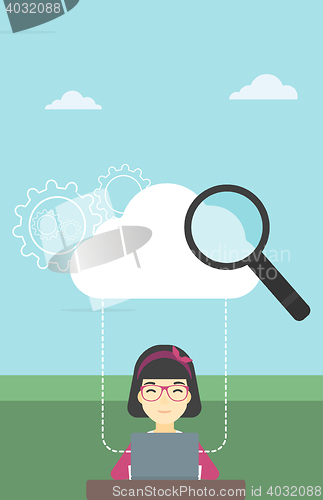 Image of Cloud computing technology vector illustration.