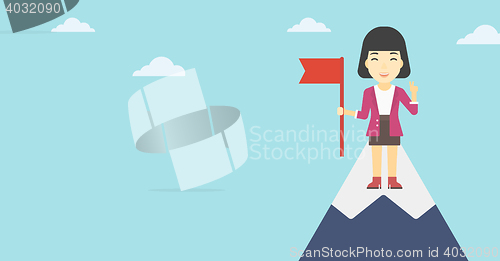 Image of Cheerful leader business woman vector illustration