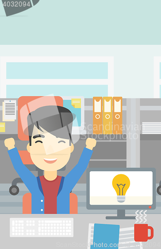 Image of Creative excited man having business idea.