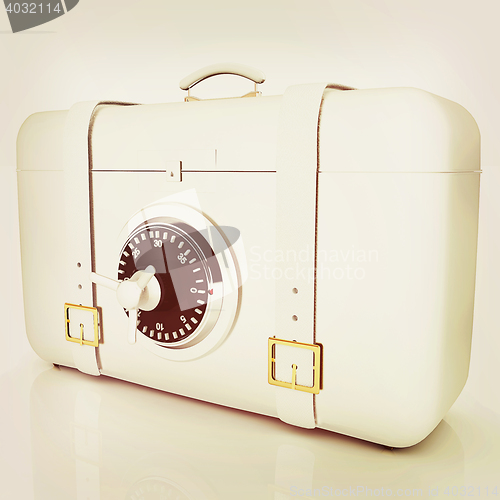 Image of suitcase-safe.. 3D illustration. Vintage style.