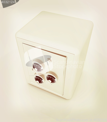 Image of safe. 3D illustration. Vintage style.