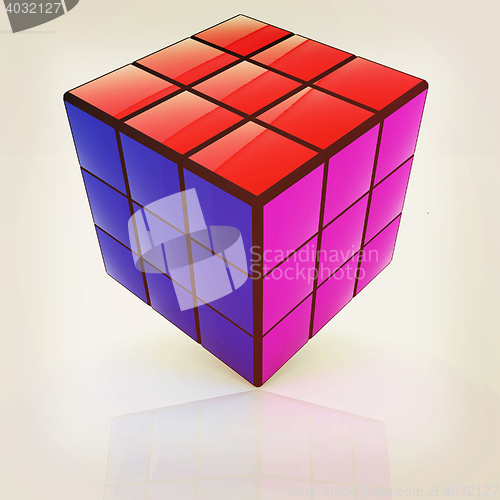 Image of Abstract colorfull geometric background. 3D illustration. Vintag