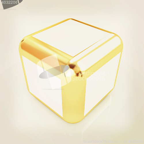 Image of Abstract block 3d. 3D illustration. Vintage style.