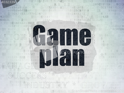 Image of Business concept: Game Plan on Digital Data Paper background
