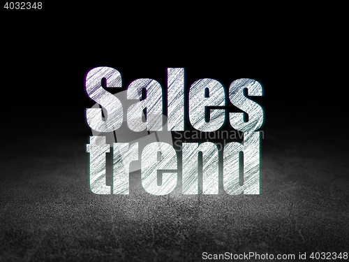 Image of Marketing concept: Sales Trend in grunge dark room