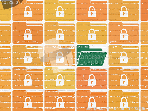 Image of Finance concept: folder icon on wall background