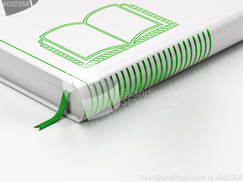 Image of Science concept: closed book, Book on white background