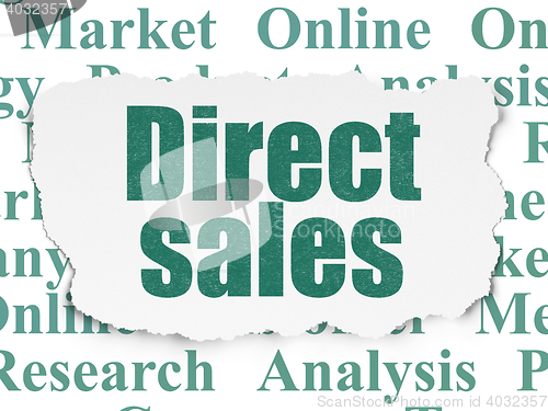 Image of Marketing concept: Direct Sales on Torn Paper background