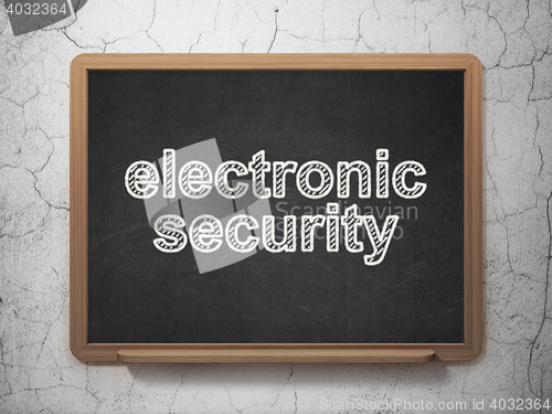 Image of Protection concept: Electronic Security on chalkboard background