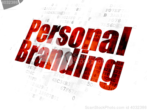 Image of Advertising concept: Personal Branding on Digital background