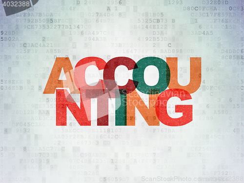 Image of Currency concept: Accounting on Digital Data Paper background