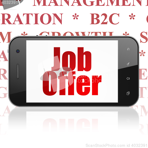 Image of Business concept: Smartphone with Job Offer on display