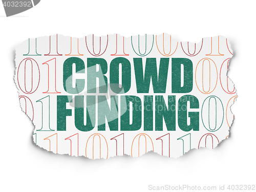 Image of Finance concept: Crowd Funding on Torn Paper background