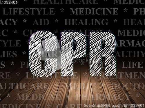 Image of Health concept: CPR in grunge dark room