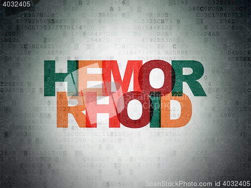 Image of Medicine concept: Hemorrhoid on Digital Data Paper background