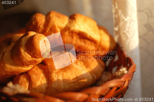 Image of fresh croissants in basket