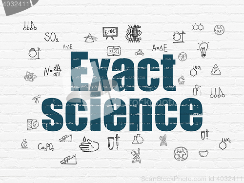 Image of Science concept: Exact Science on wall background