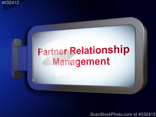 Image of Finance concept: Partner Relationship Management on billboard background