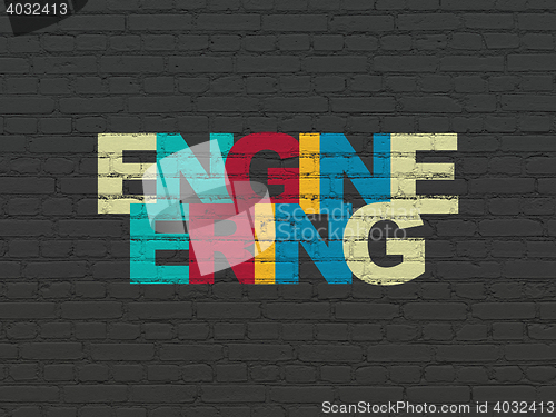 Image of Science concept: Engineering on wall background