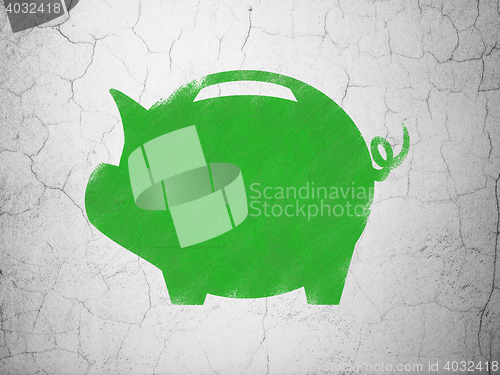 Image of Banking concept: Money Box on wall background