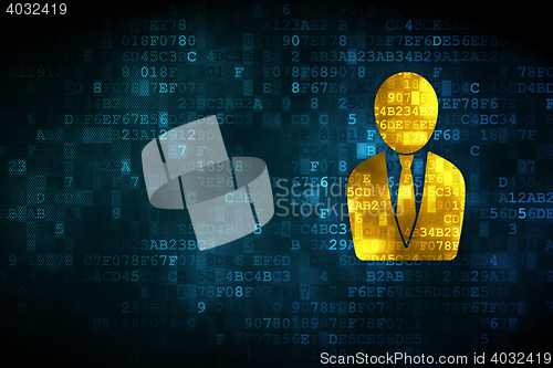 Image of Advertising concept: Business Man on digital background