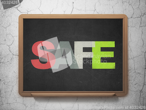 Image of Protection concept: Safe on School board background