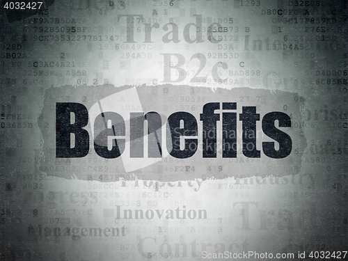 Image of Business concept: Benefits on Digital Data Paper background