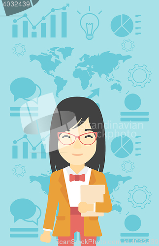 Image of Successful business woman vector illustration.