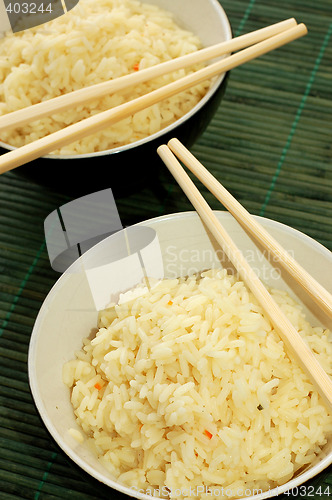 Image of Two bowls of healthy organic rice