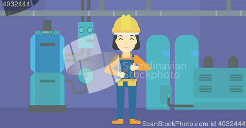 Image of Cheerful repairer with spanner.