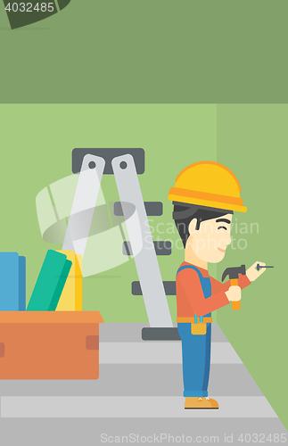 Image of Constructor hammering nail.