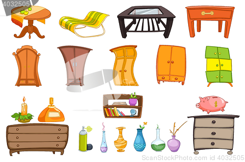 Image of Vector set of furniture illustrations.