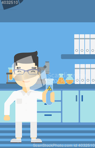 Image of Scientist with test tube vector illustration.