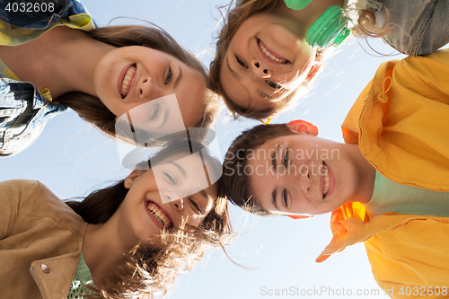 Image of group of happy teenage friends