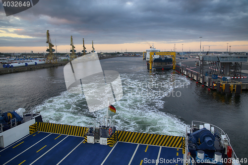 Image of ROSTOCK, GERMANY - AUGUST 14, 2016: Shipping line rostock-gedser