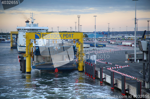 Image of ROSTOCK, GERMANY - AUGUST 14, 2016: Shipping line rostock-gedser