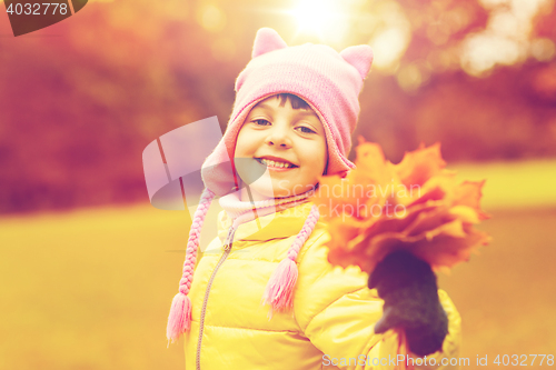 Image of happy beautiful little girl portrait outdoors