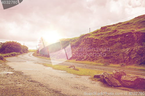 Image of asphalt road at connemara in ireland