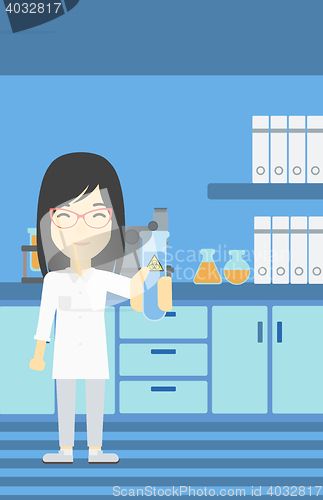 Image of Scientist with test tube vector illustration.