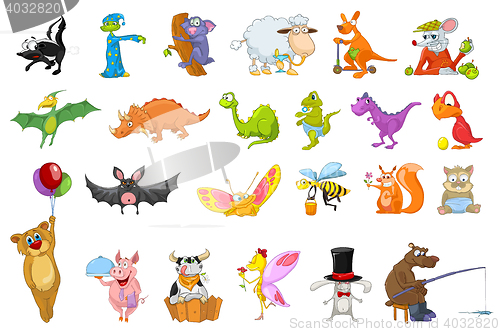 Image of Vector set of animals illustrations.