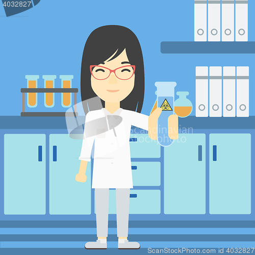 Image of Scientist with test tube vector illustration.