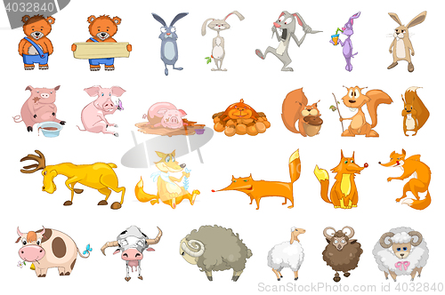 Image of Vector set of animals illustrations.