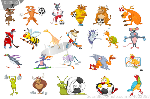 Image of Vector set of animals sport illustrations.