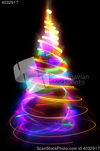Image of christmas lights as xmas tree