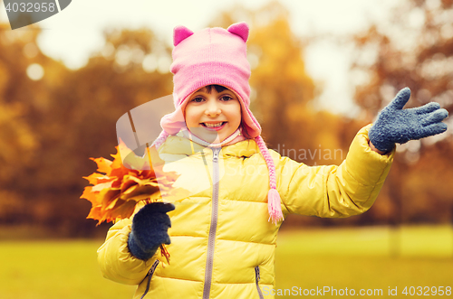 Image of happy beautiful little girl portrait outdoors