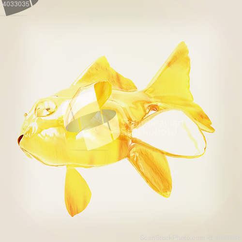 Image of Gold fish. 3D illustration. Vintage style.