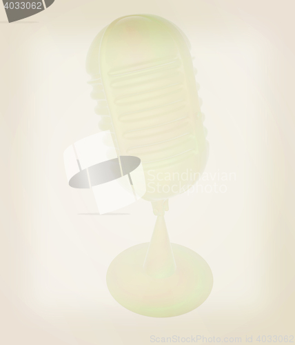 Image of 3d rendering of a microphone. 3D illustration. Vintage style.