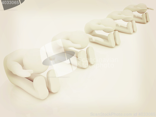 Image of 3d mans isolated on white. Series: morning exercises - flexibili