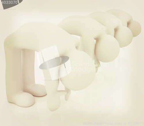 Image of 3d mans isolated on white. Series: morning exercises - flexibili