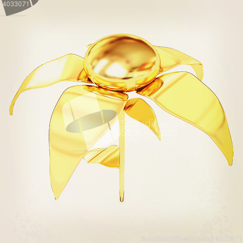 Image of Gold flower. 3D illustration. Vintage style.